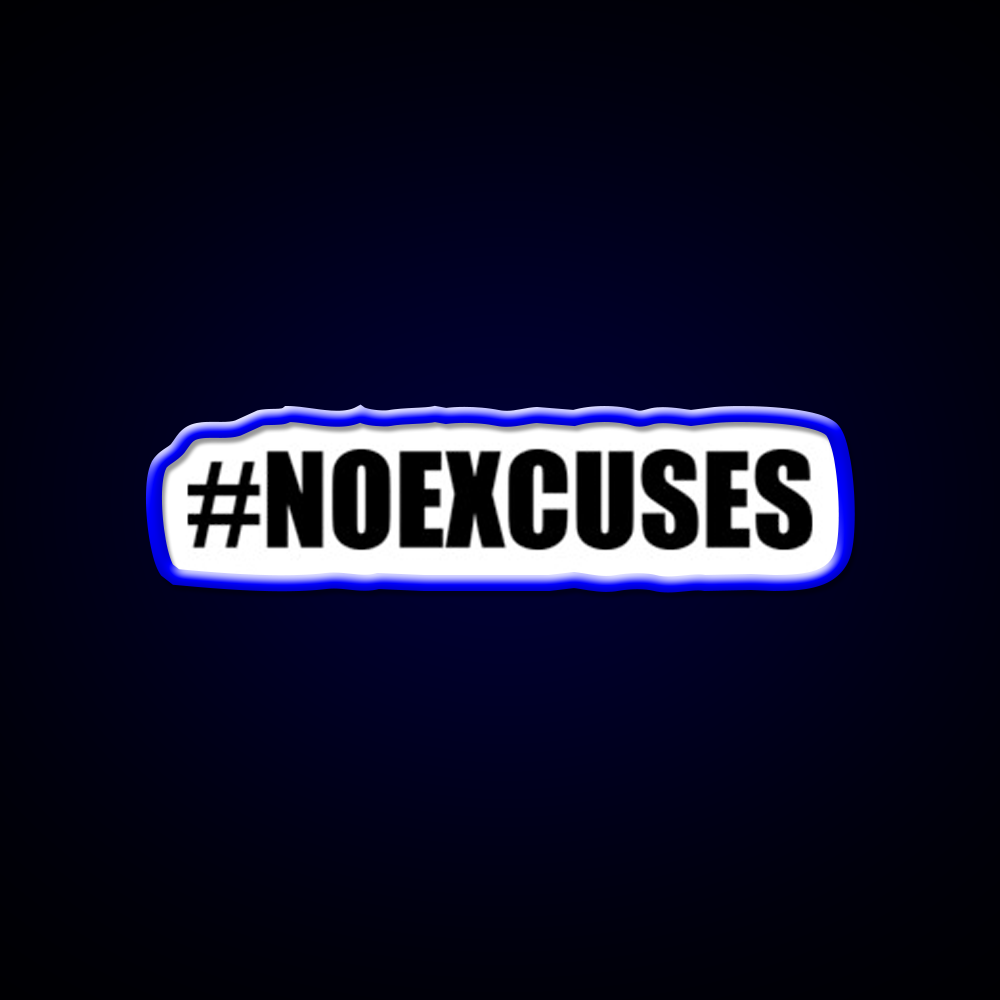 No Excuses Hashtag Gym Fitness Led Neon Sign Rgb Color