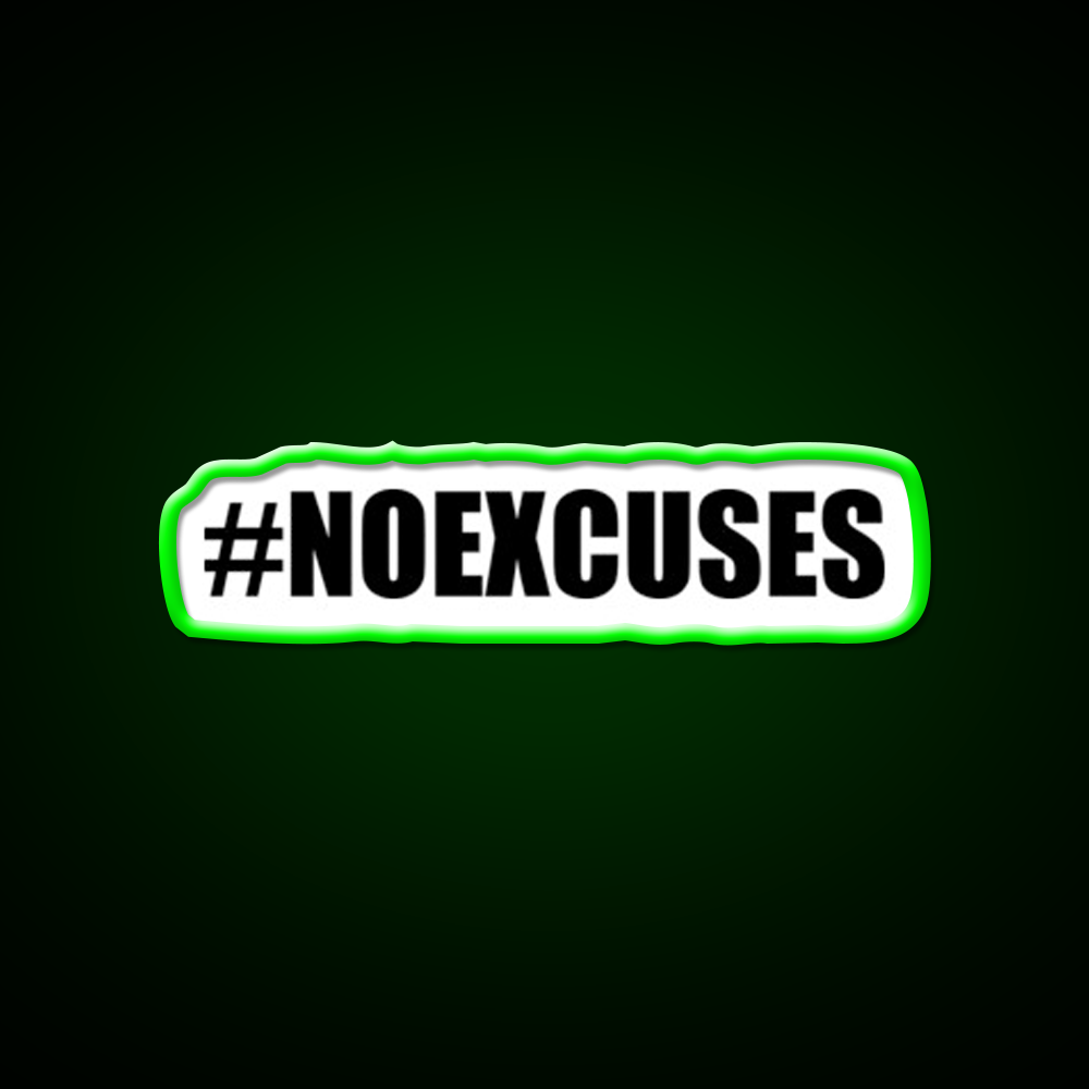 No Excuses Hashtag Gym Fitness Led Neon Sign Rgb Color