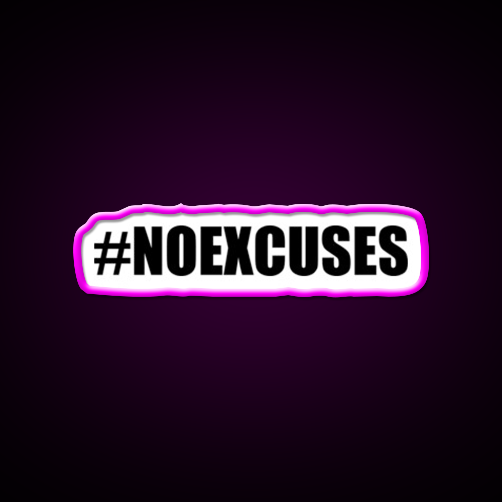 No Excuses Hashtag Gym Fitness Led Neon Sign Rgb Color