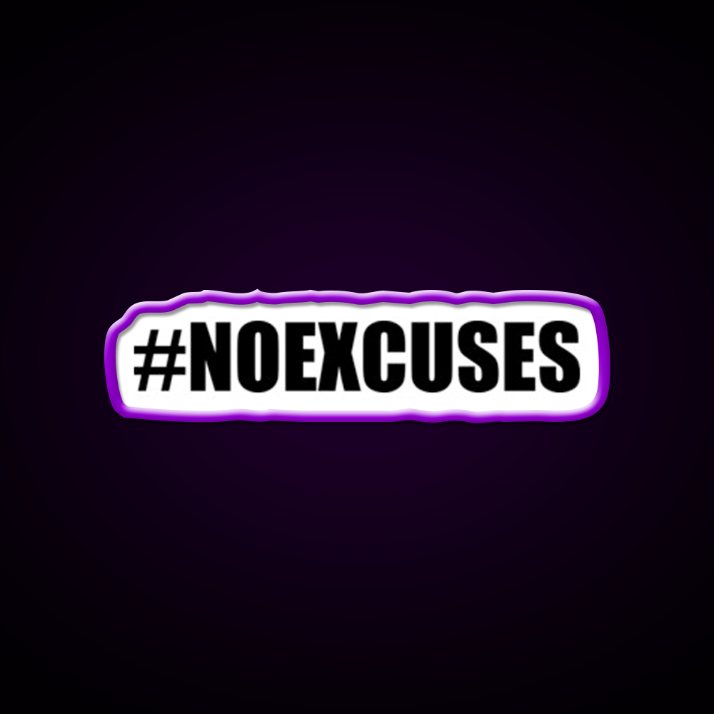 No Excuses Hashtag Gym Fitness Led Neon Sign Rgb Color