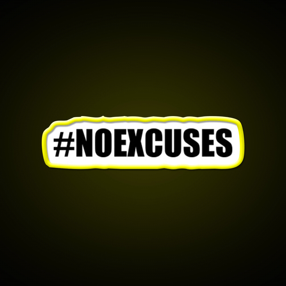 No Excuses Hashtag Gym Fitness Led Neon Sign Rgb Color