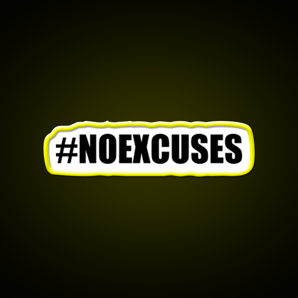 No Excuses Hashtag Gym Fitness Led Neon Sign Rgb Color