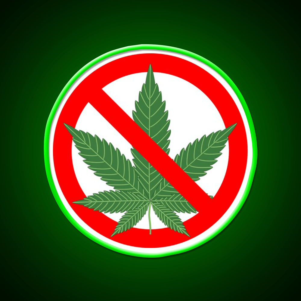 No Hemp Inspired Green Leaf Led Neon Sign Rgb Color - Shineneon