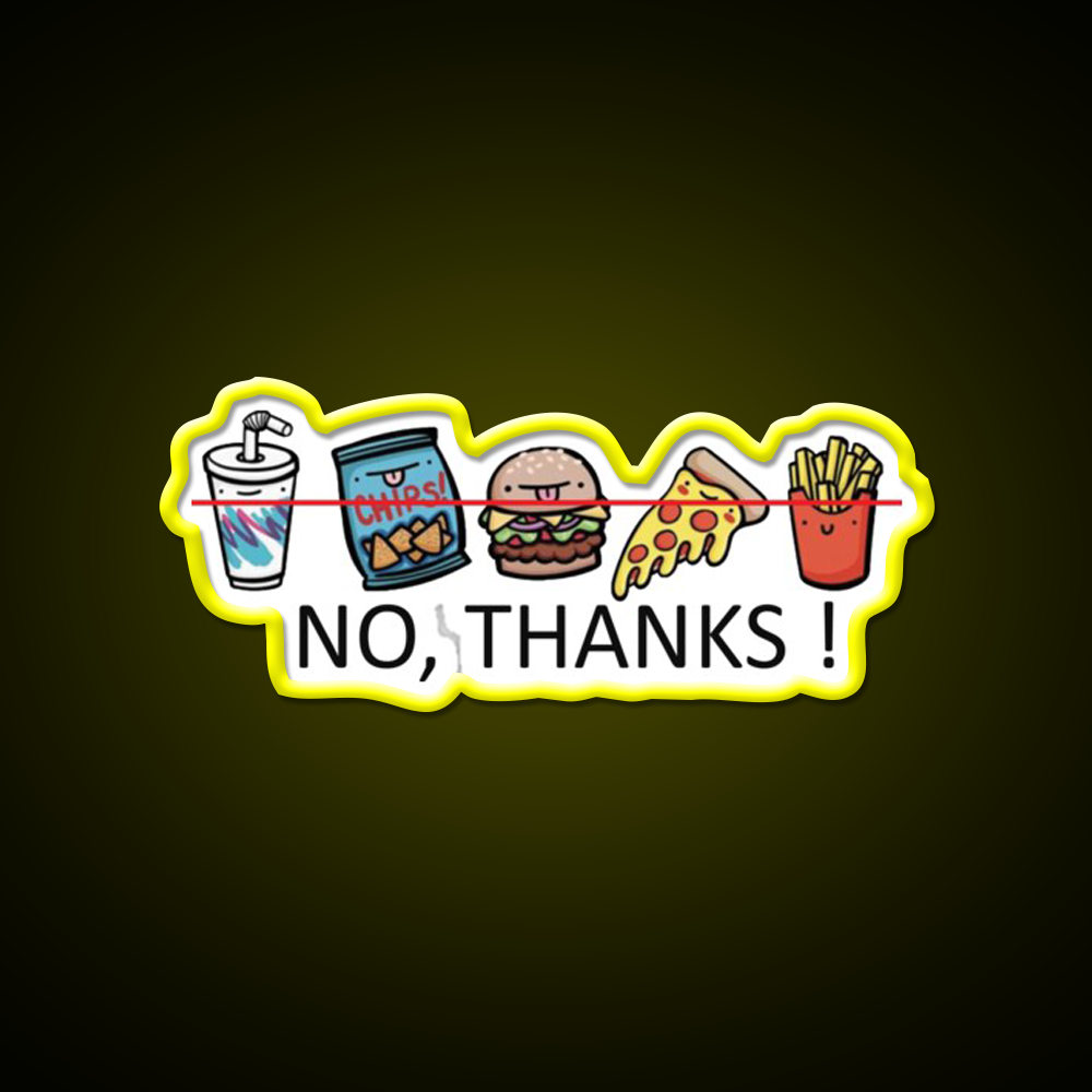 No Junk Food Gym Fitness Led Neon Sign Rgb Color