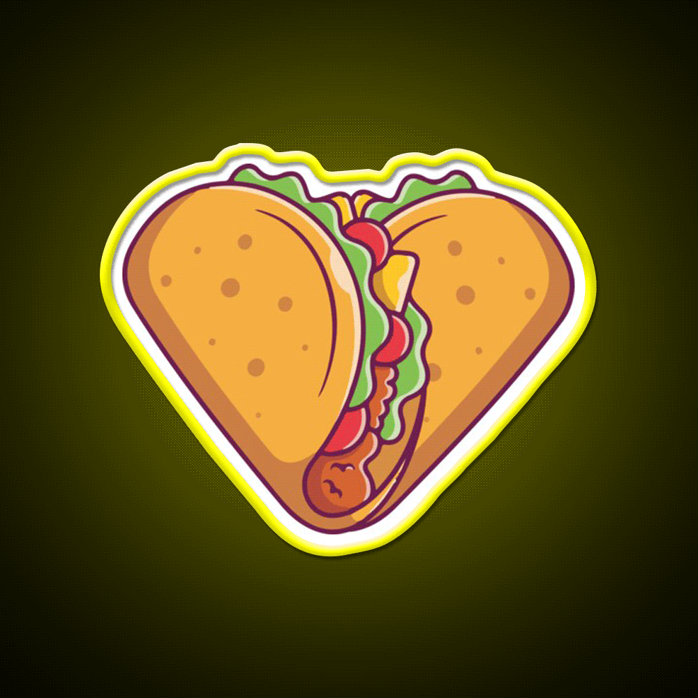 No Love No Taco Led Neon Sign Mexican Food Sign Rgb Color - Custom LED neon sign front view