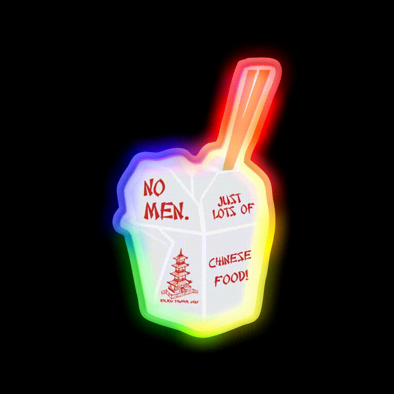 No Men Just Lots Of Chinese Food Fast Food Led Neon Sign For Burger Place Rgb Color