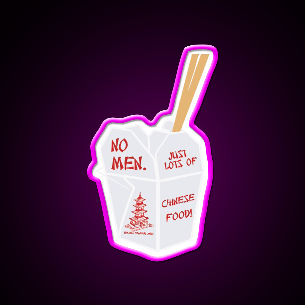 No Men Just Lots Of Chinese Food Fast Food Led Neon Sign For Burger Place Rgb Color - Shineneon