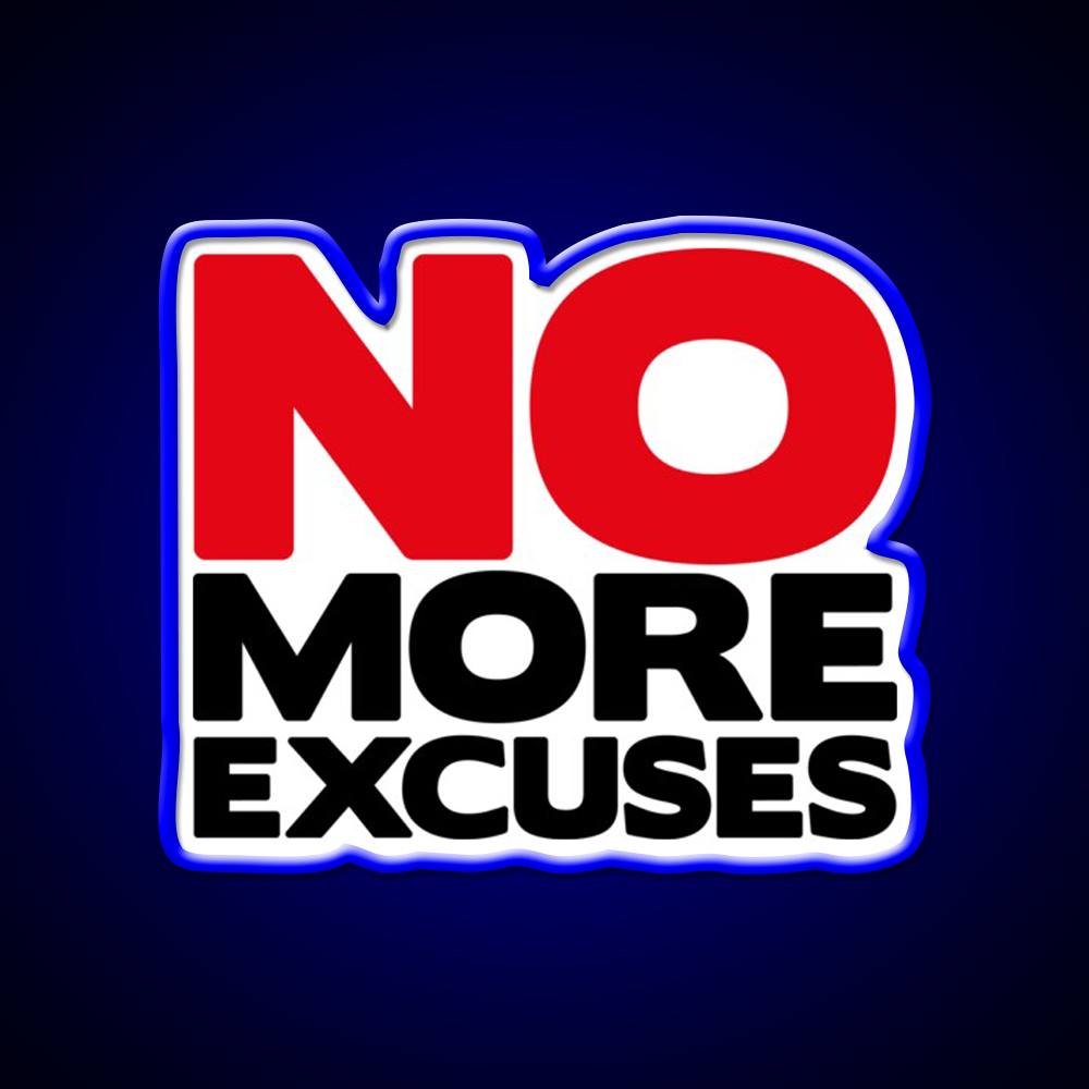 No More Excuses Gym Fitness Led Neon Sign Rgb Color