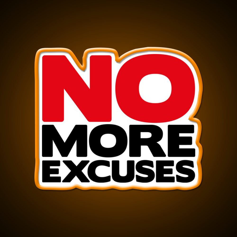 No More Excuses Gym Fitness Led Neon Sign Rgb Color