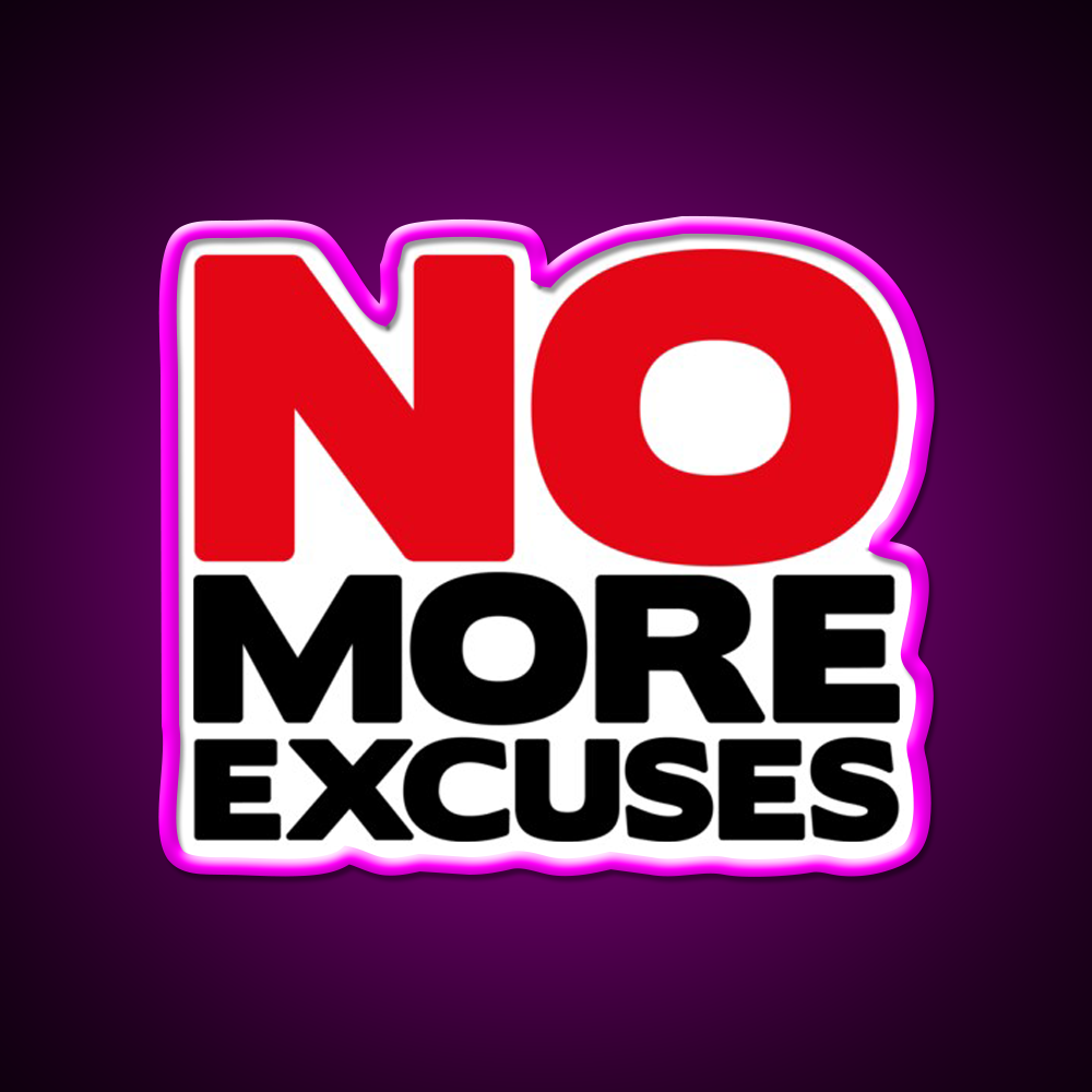 No More Excuses Gym Fitness Led Neon Sign Rgb Color