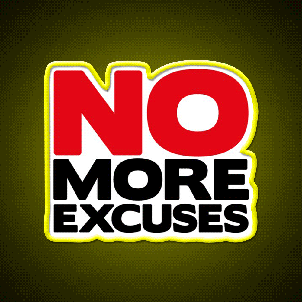 No More Excuses Gym Fitness Led Neon Sign Rgb Color