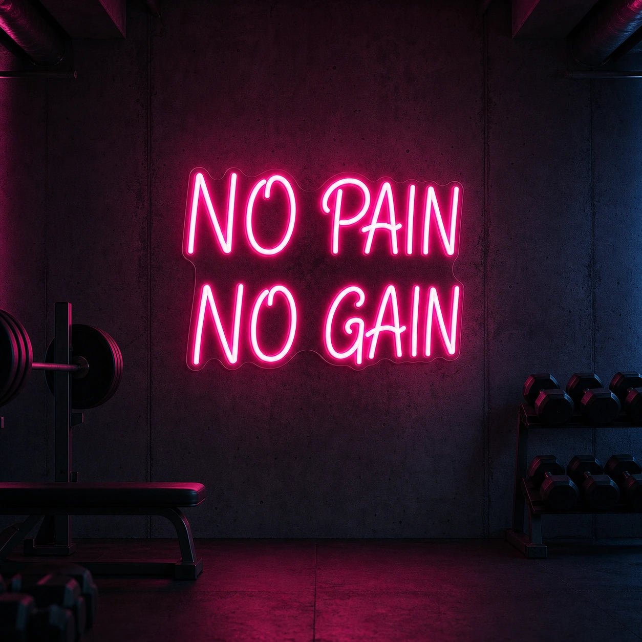 No Pain Gain LED Neon Sign Garage Man Cave Neon Sign - Shineneon