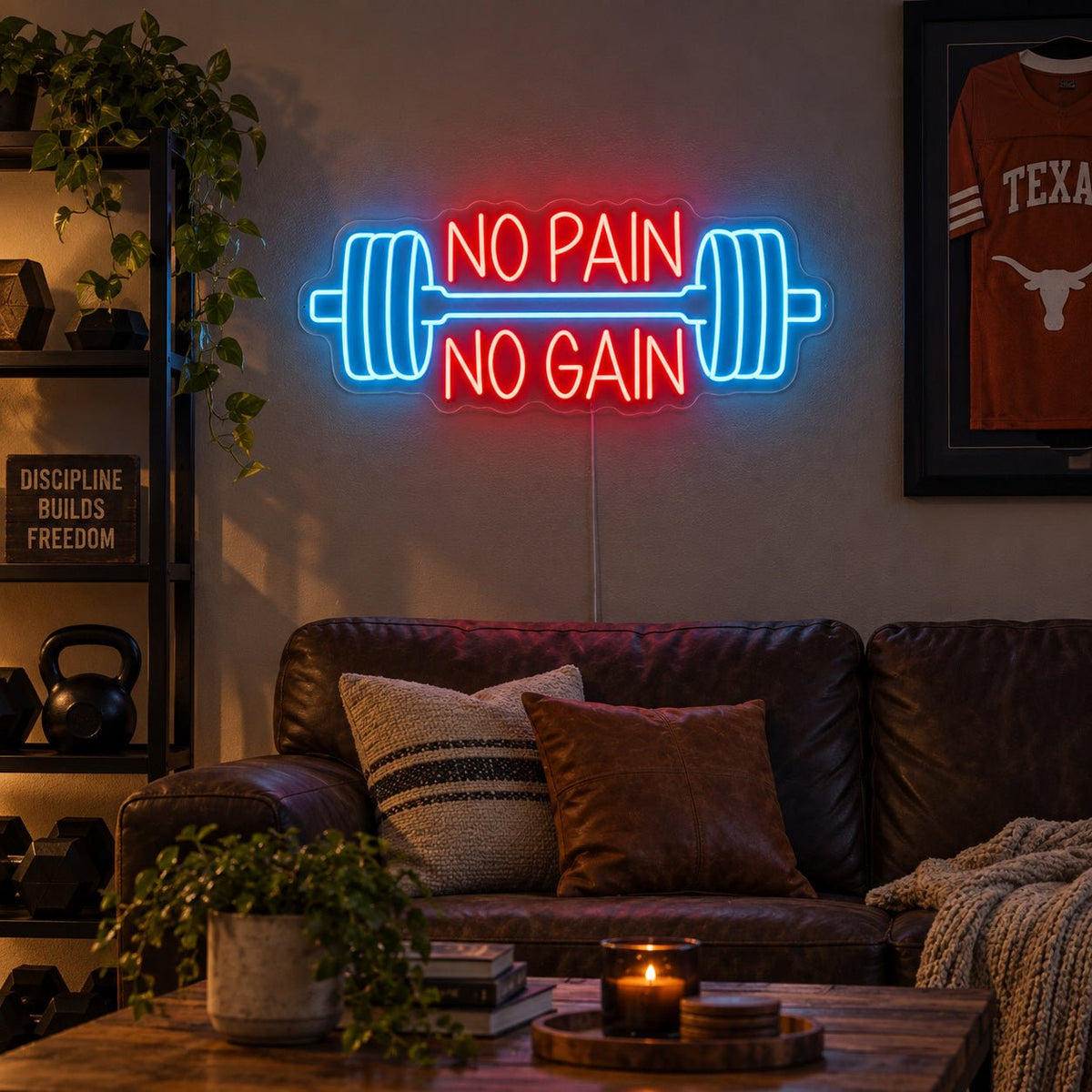 No Pain No Gain Barbell LED Neon Sign - Shineneon