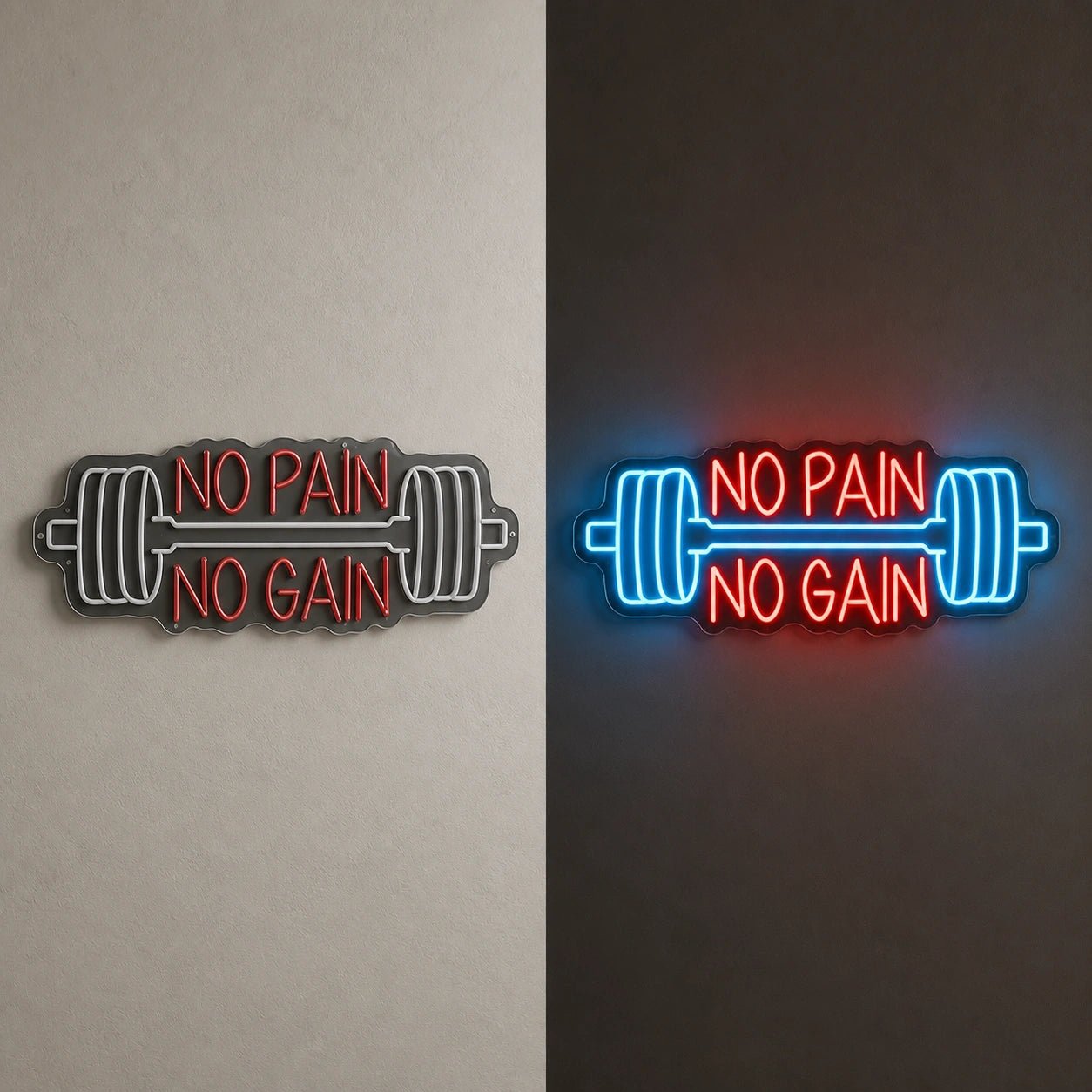 No Pain No Gain Barbell Vintage LED Neon Sign - Shineneon