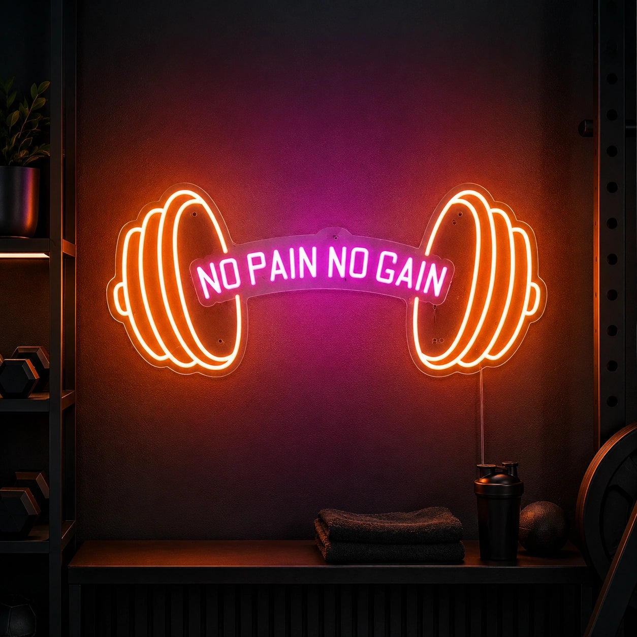 No Pain No Gain Dumbbell Neon Sign LED Neon Sign high-converting product image