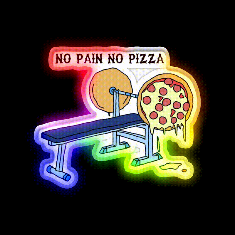 No Pain No Pizza Gym Fitness Led Neon Sign Rgb Color