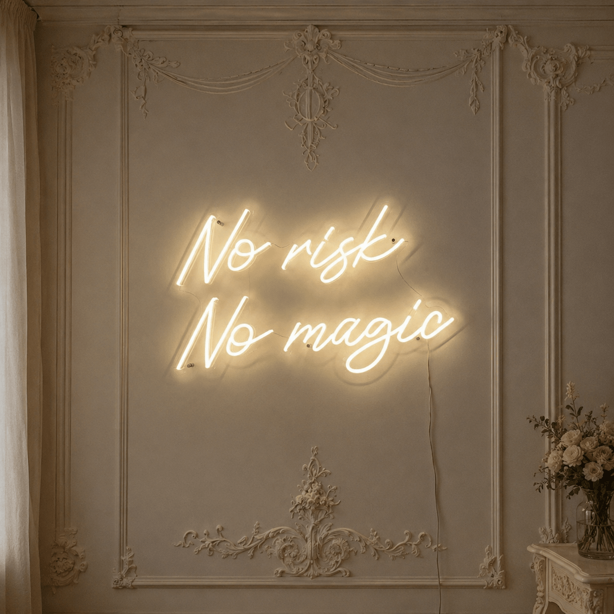 No Risk No Magic Wall Decor LED Neon Sign - Shineneon