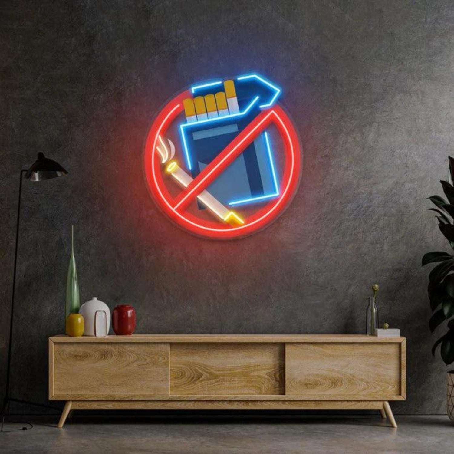 No Smoke Symbol Multicolor LED Neon Sign for Indoor Decor | Shineneon