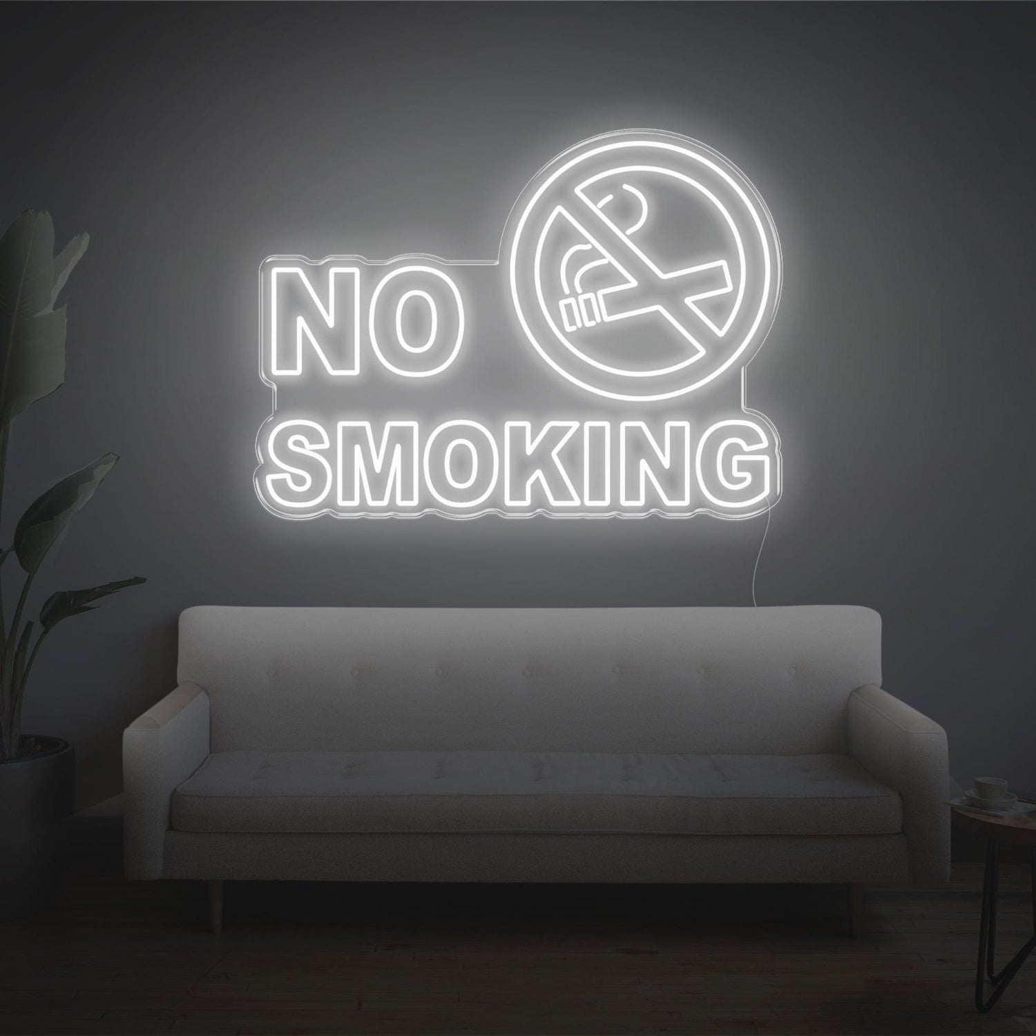 No Smoking White Led Neon Sign For Modern Indoor Decor | Shineneon