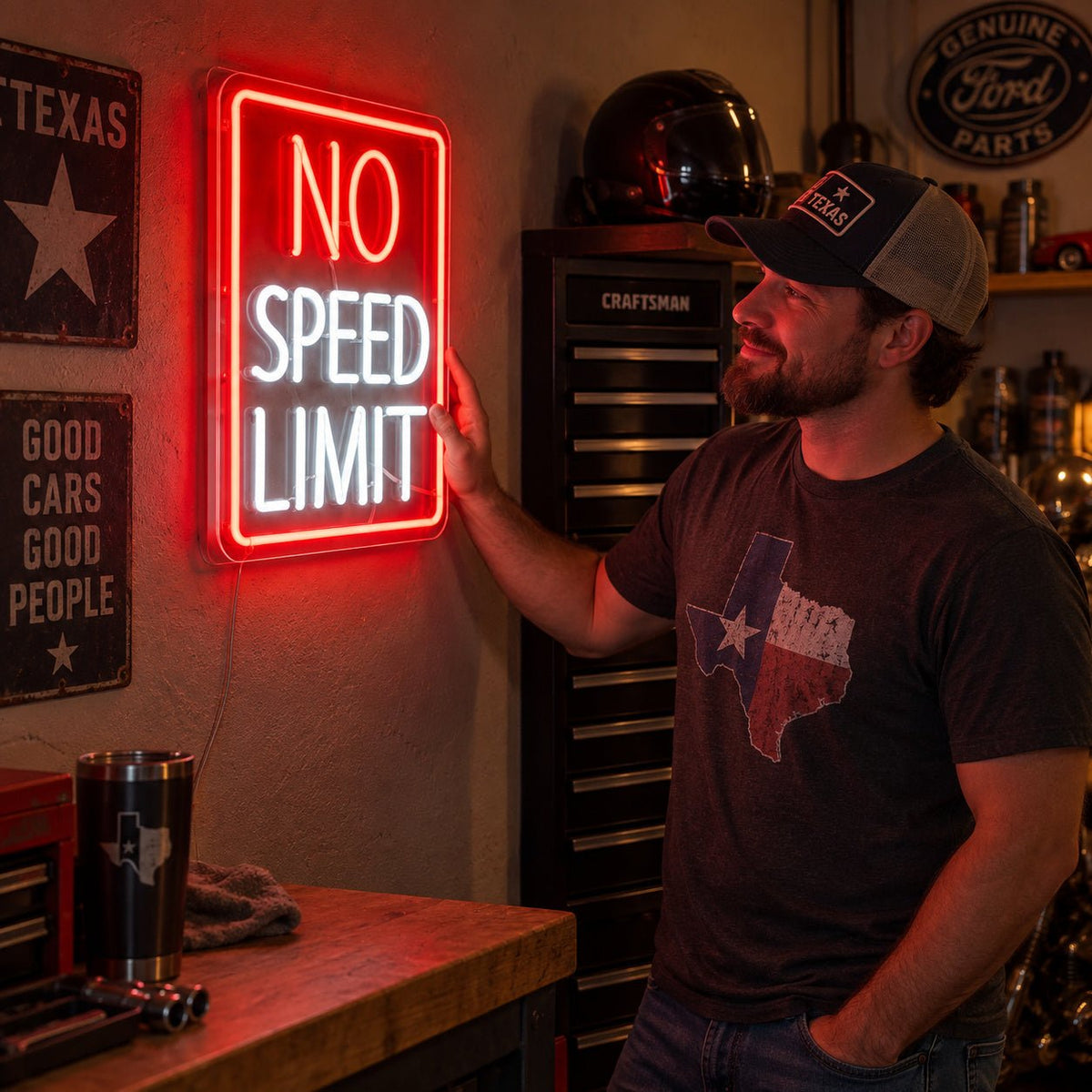 No Speed Limit Garage LED Neon Sign - Shineneon