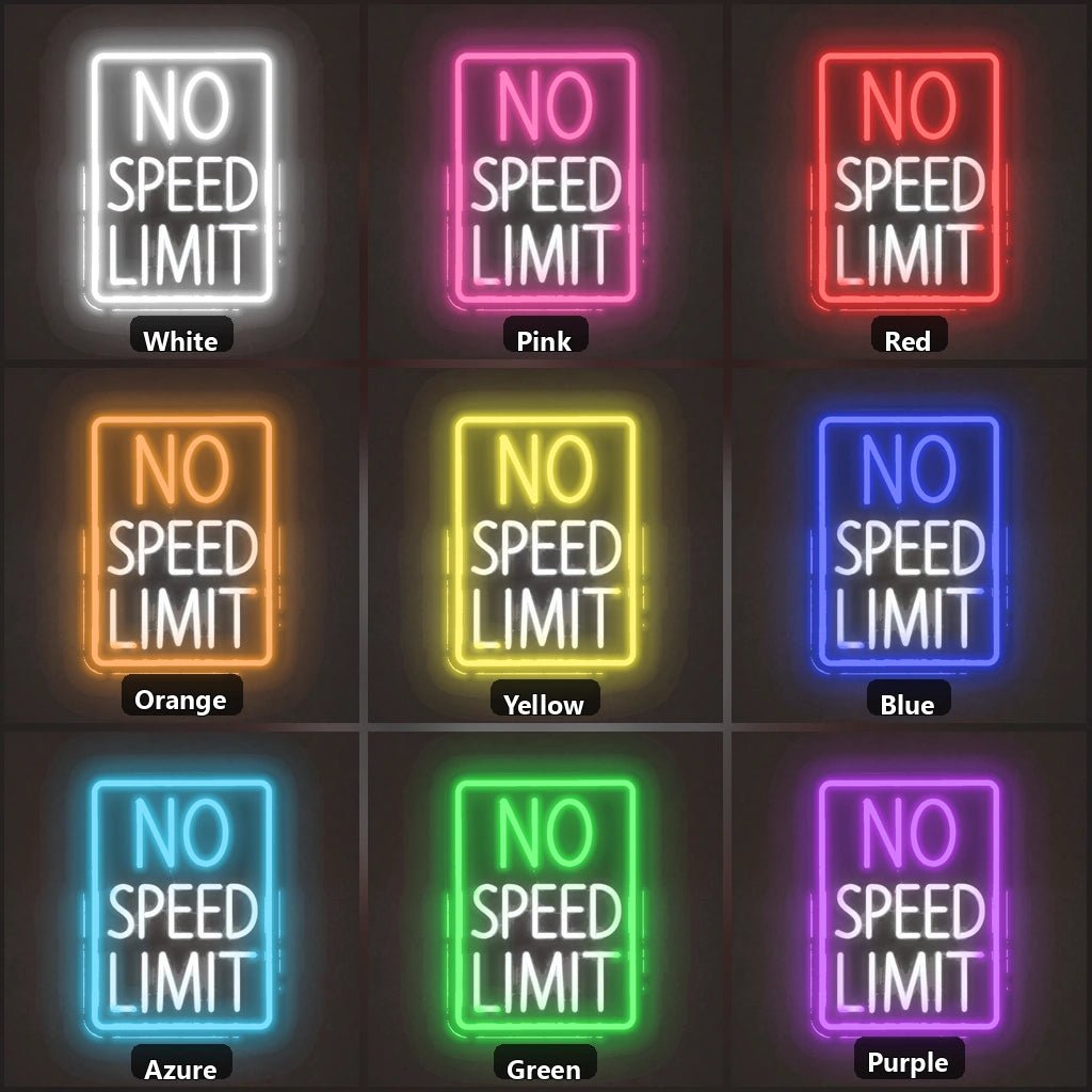No Speed Limit Garage Vintage LED Neon Sign - Shineneon