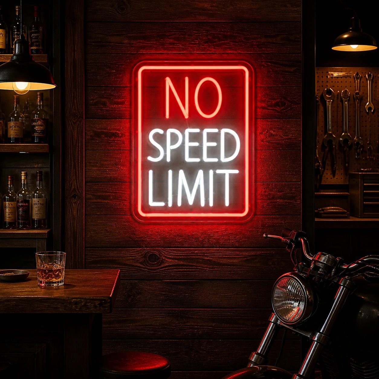 No Speed Limit Garage Vintage LED Neon Sign - Shineneon