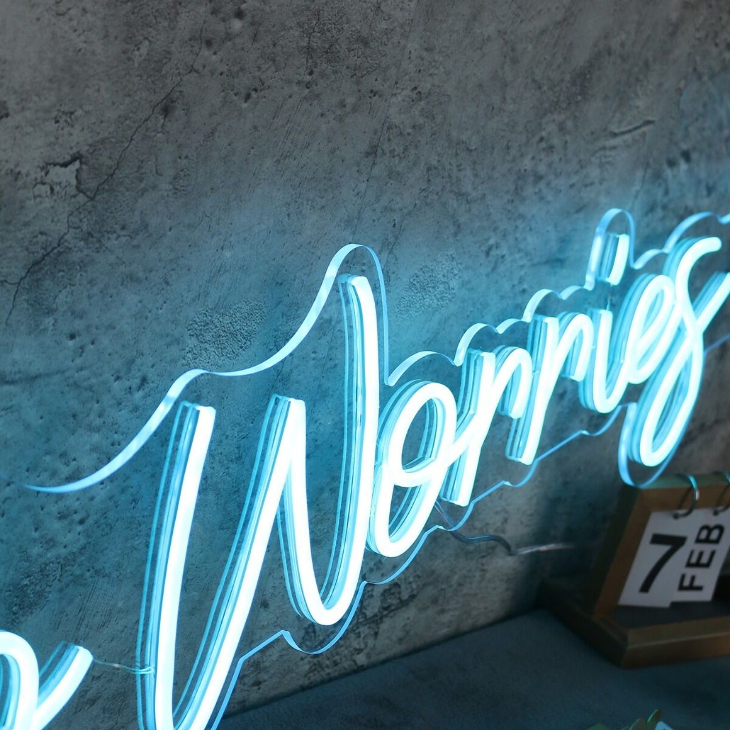 No Worries Blue Custom Neon Sign | Shineneon
