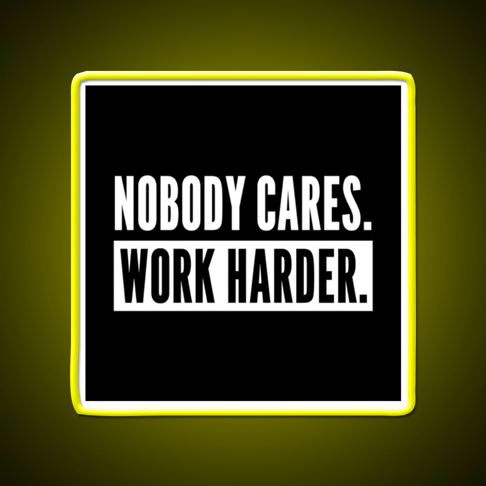 Nobody Cares Work Harder For Athletes Gym Fitness Led Neon Sign Rgb Color