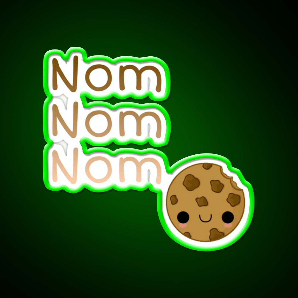 Nom Nom Nom Snack Food Led Neon Sign Rgb Color - Shineneon