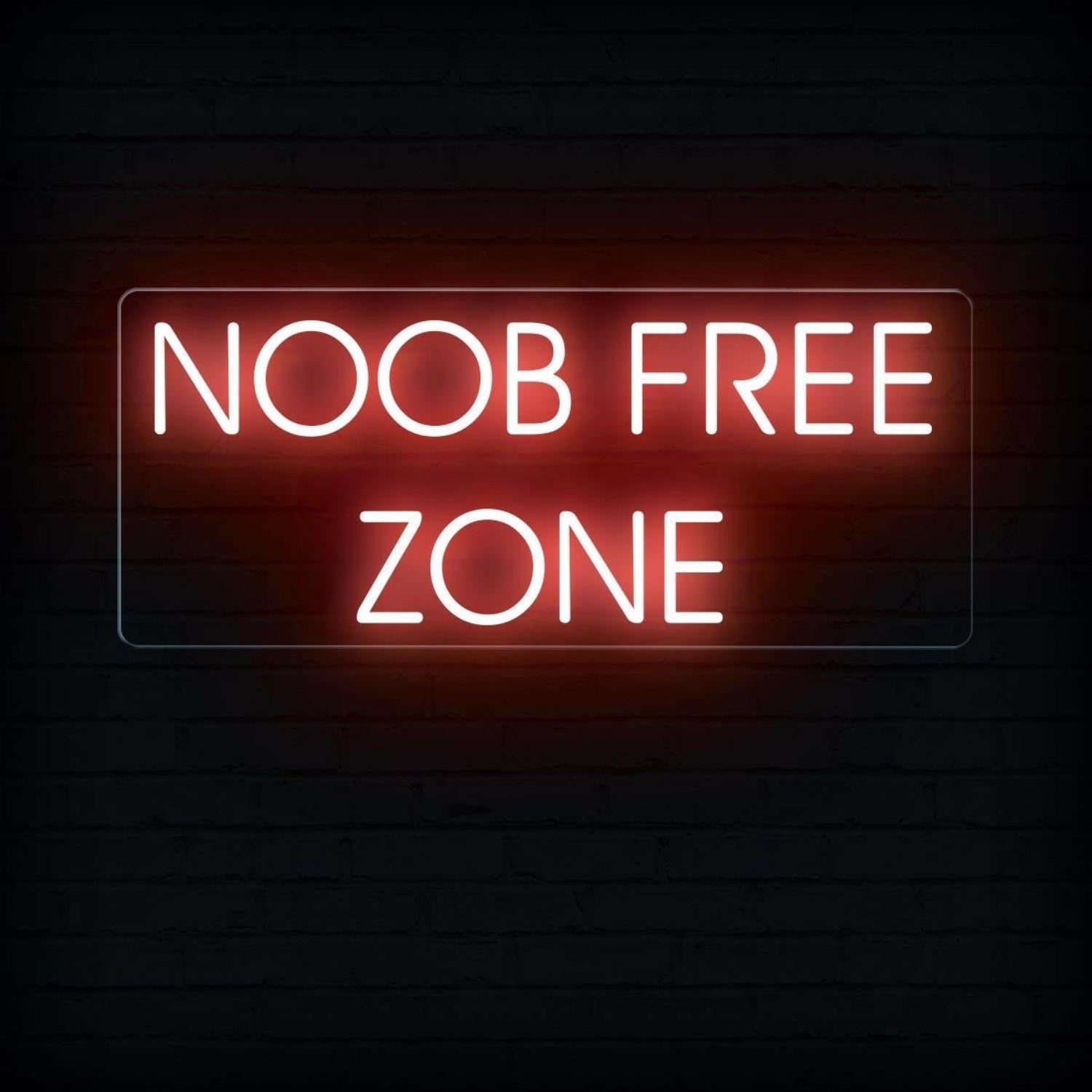 Noob Free Zone Red Led Neon Sign For Gaming Room Decor | Shineneon