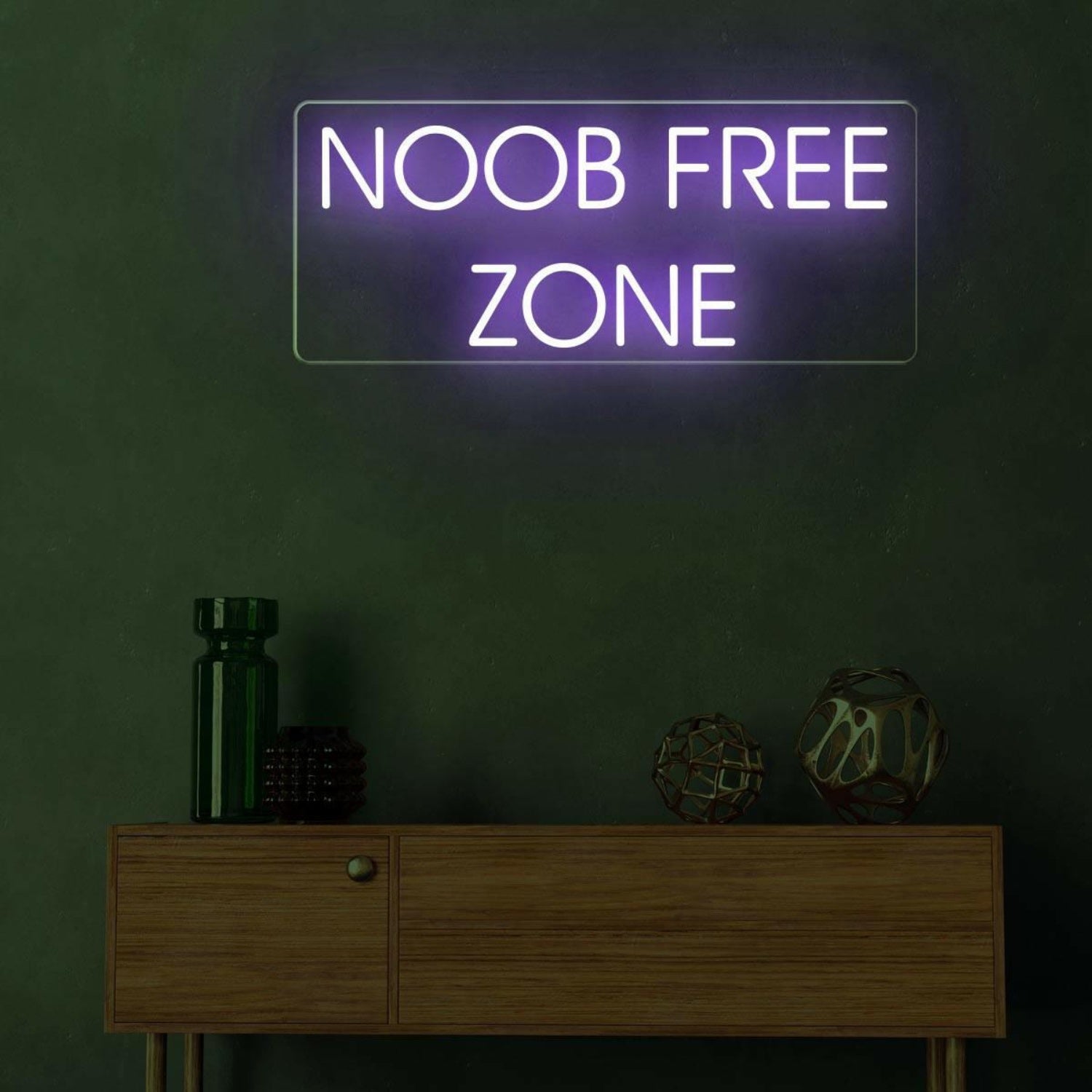 Noob Free Zone Red Led Neon Sign For Gaming Room Decor | Shineneon