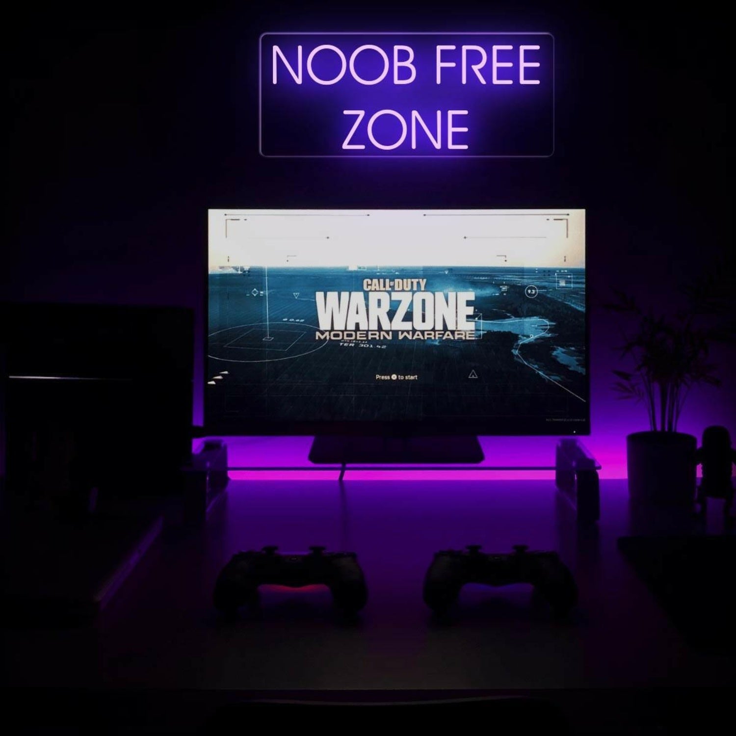 Noob Free Zone Red Led Neon Sign For Gaming Room Decor | Shineneon