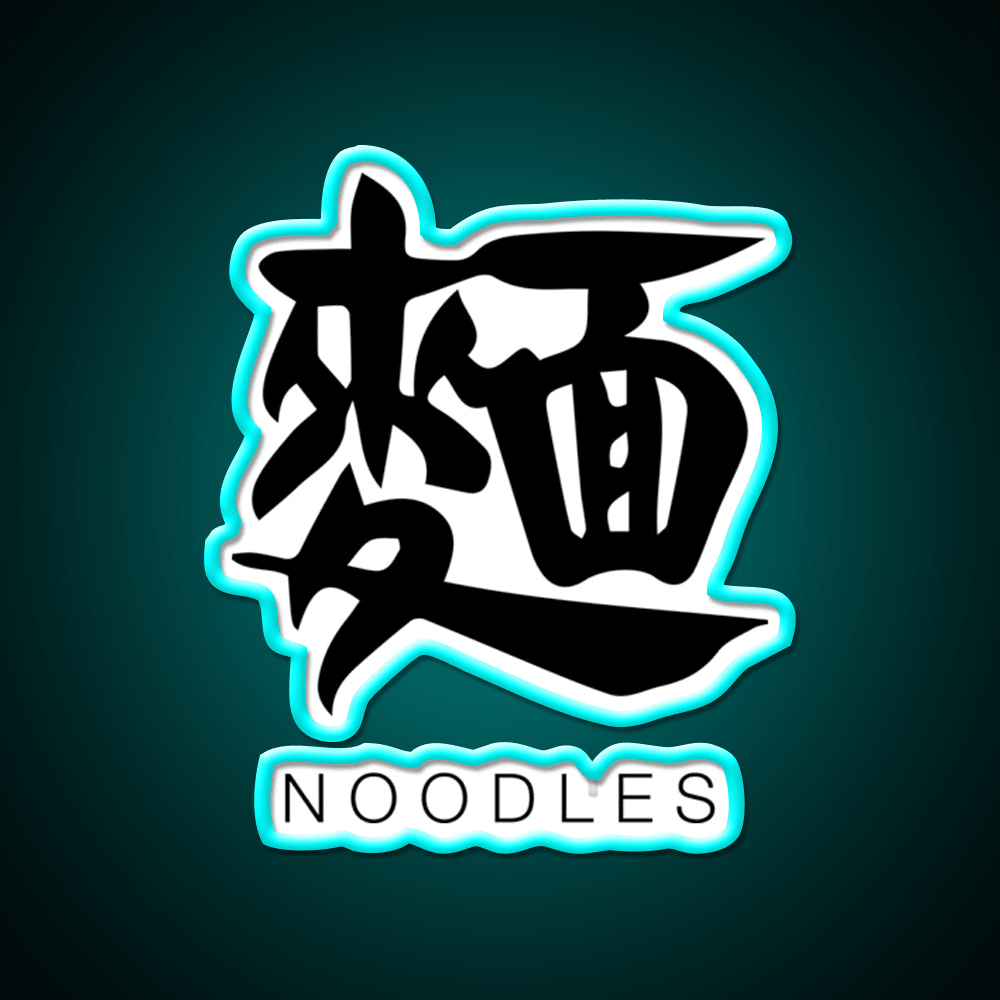 Noodles Chinese Black Calligraphy With English Led Neon Sign Chinese Food Rgb Color - Shineneon