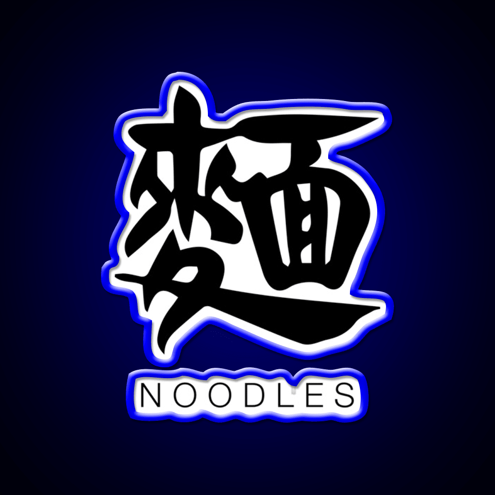 Noodles Chinese Black Calligraphy With English Led Neon Sign Chinese Food Rgb Color - Shineneon