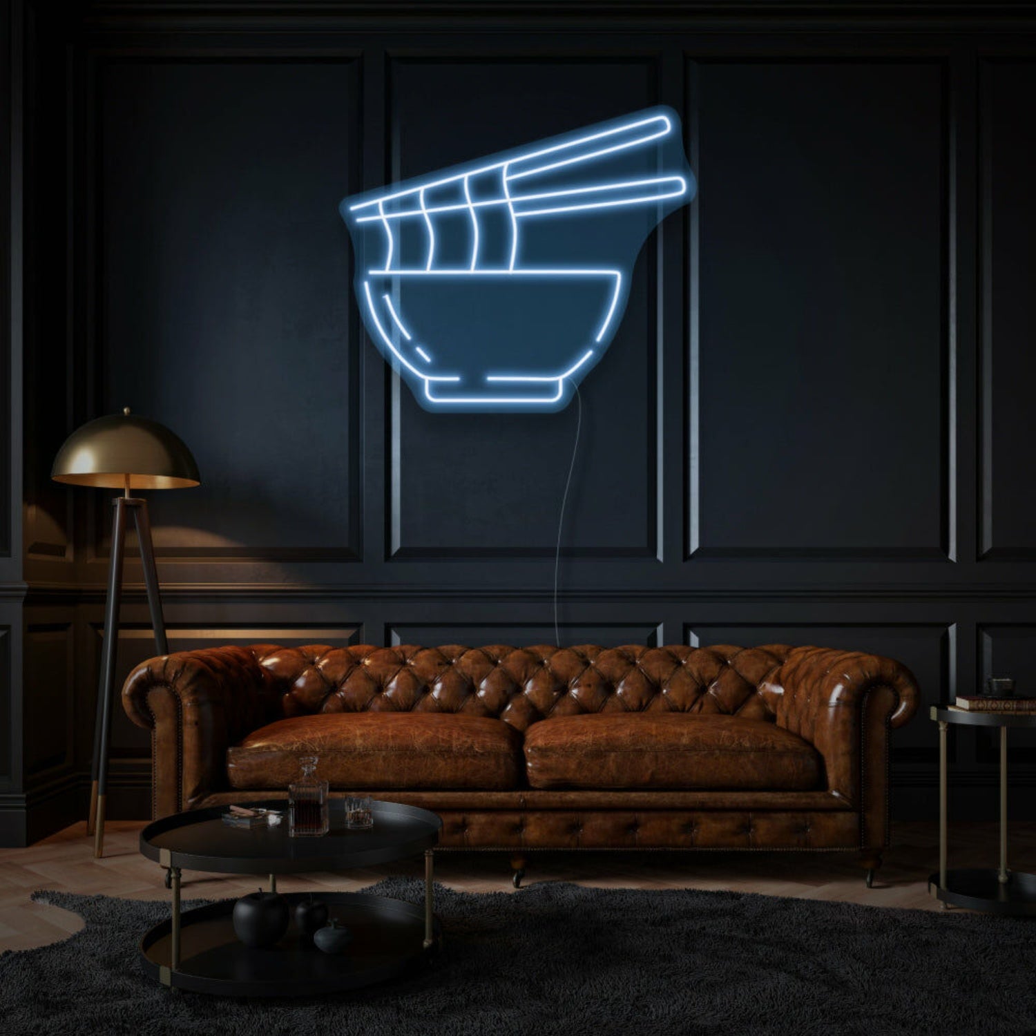 Noodles In Bowl Neon Delight For Asian Cuisine Lovers | Shineneon