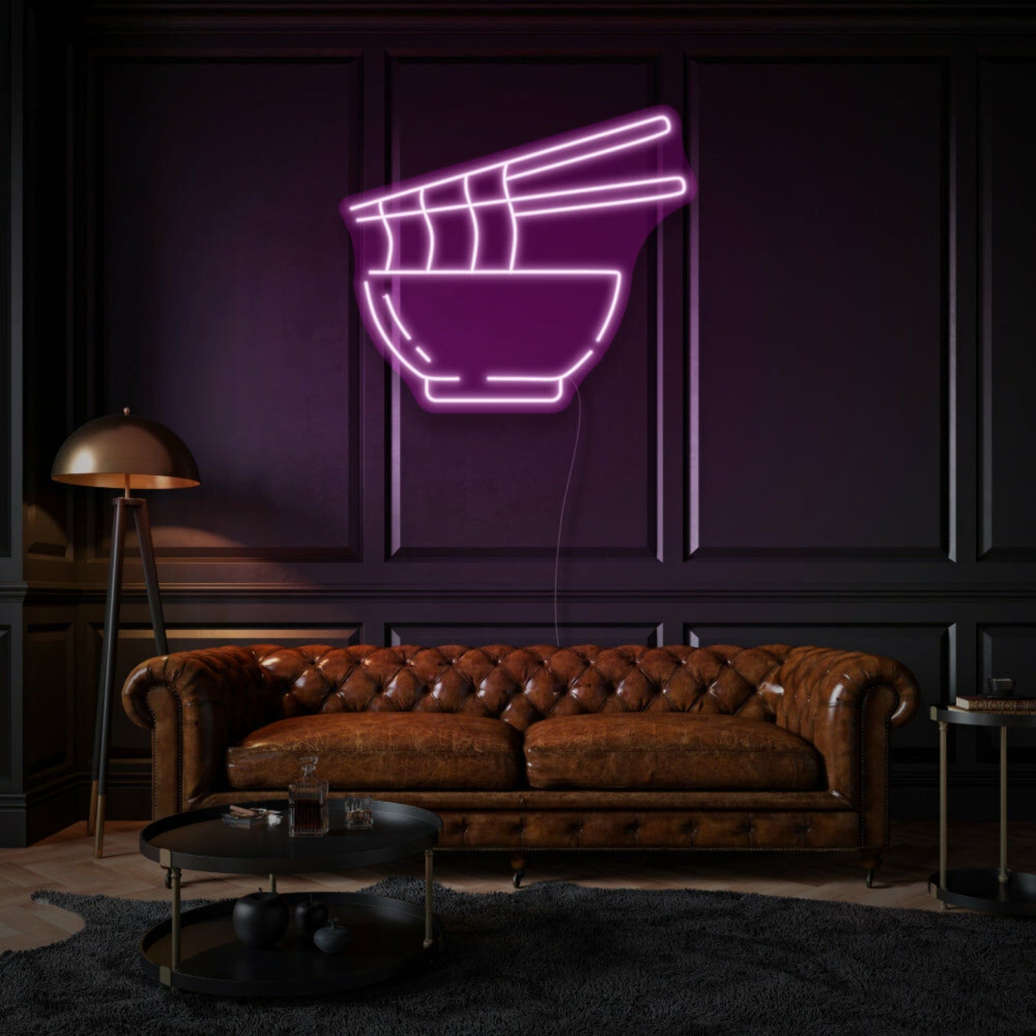 Noodles In Bowl Neon Delight For Asian Cuisine Lovers | Shineneon