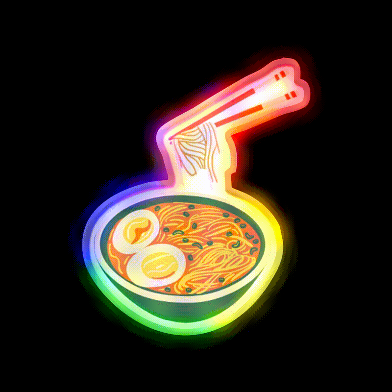 Noodles Led Neon Sign Chinese Food Wall Art Rgb Color