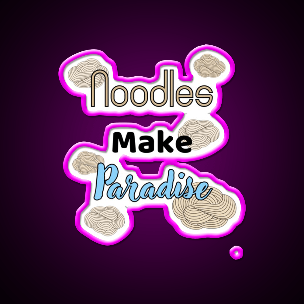 Noodles Make Paradise Led Neon Sign Chinese Food Rgb Color - Shineneon