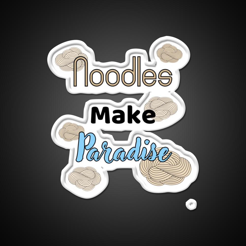 Noodles Make Paradise Led Neon Sign Chinese Food Rgb Color