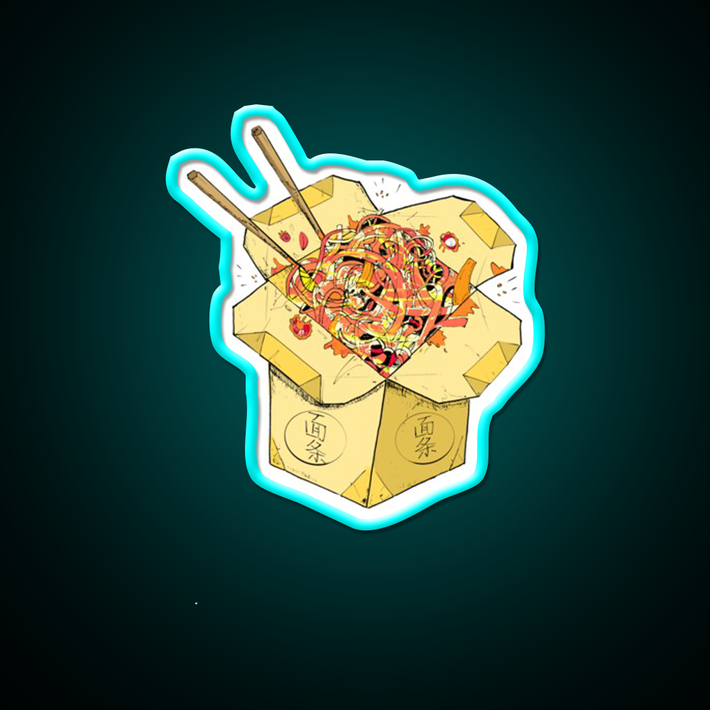 Noodles Takeout Fast Food Led Neon Sign For Burger Place Rgb Color