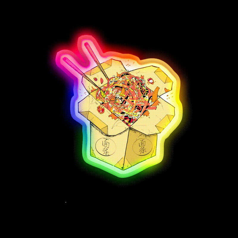 Noodles Takeout Fast Food Led Neon Sign For Burger Place Rgb Color