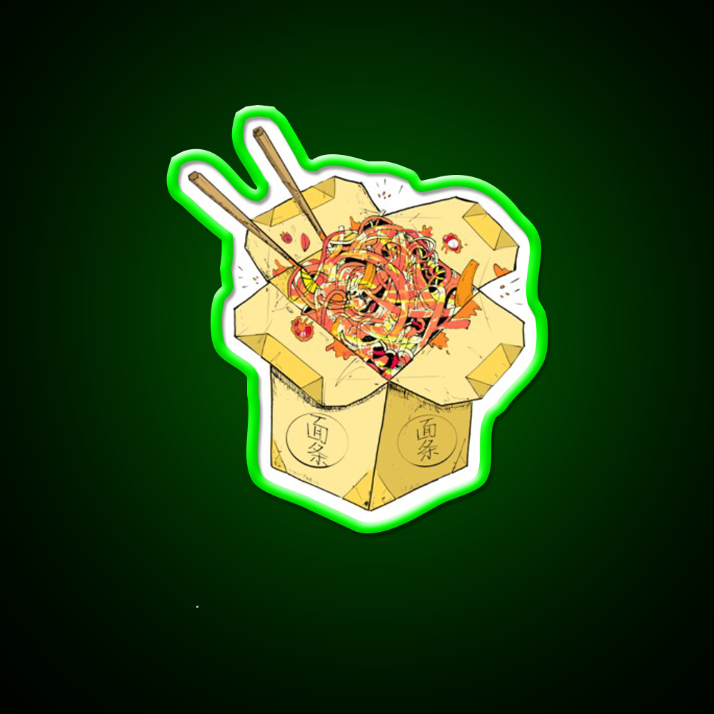 Noodles Takeout Fast Food Led Neon Sign For Burger Place Rgb Color