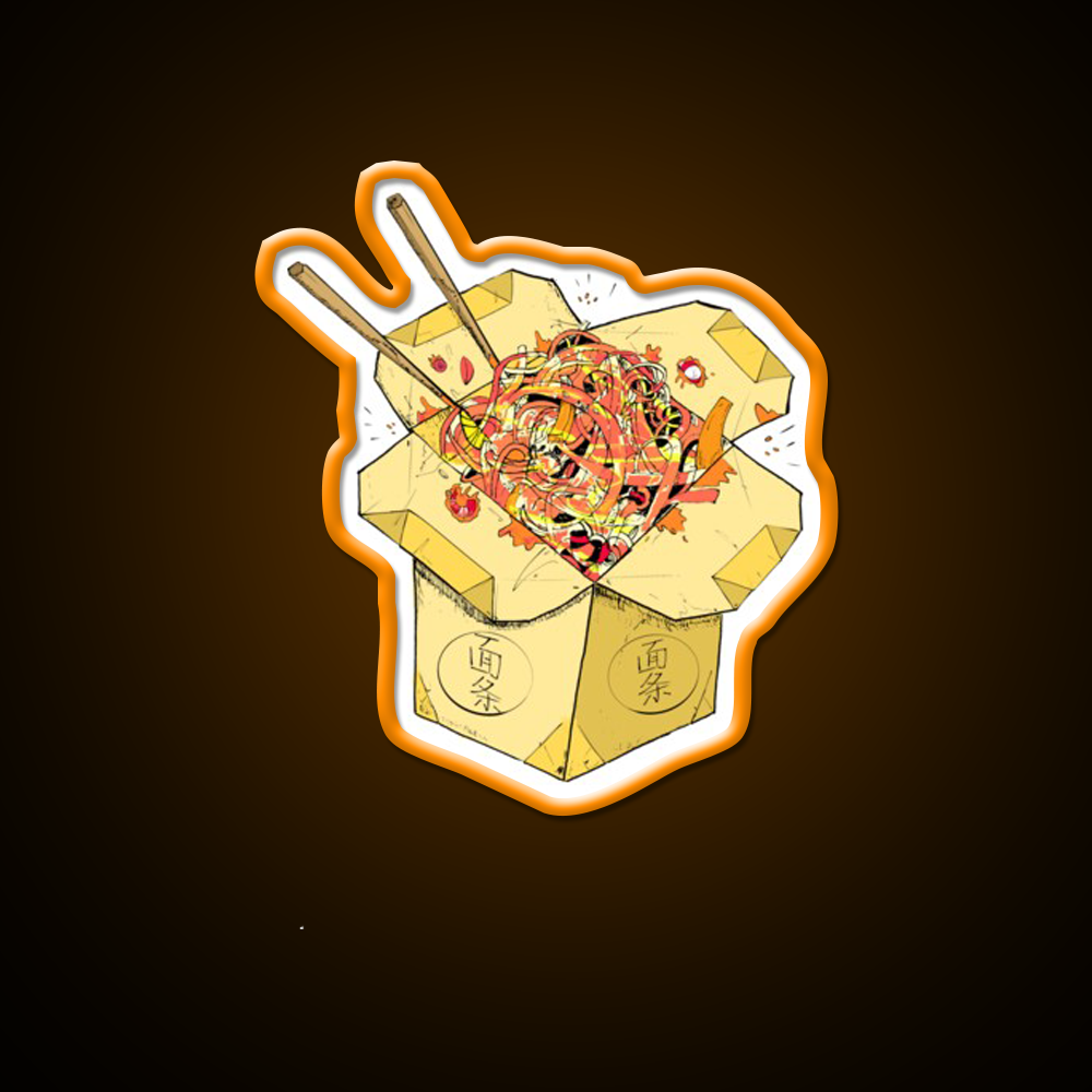 Noodles Takeout Fast Food Led Neon Sign For Burger Place Rgb Color