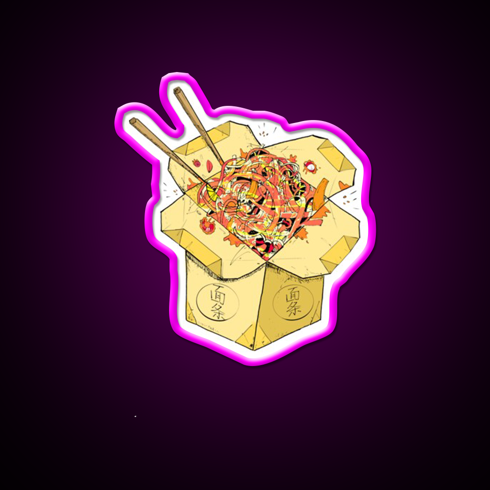 Noodles Takeout Fast Food Led Neon Sign For Burger Place Rgb Color