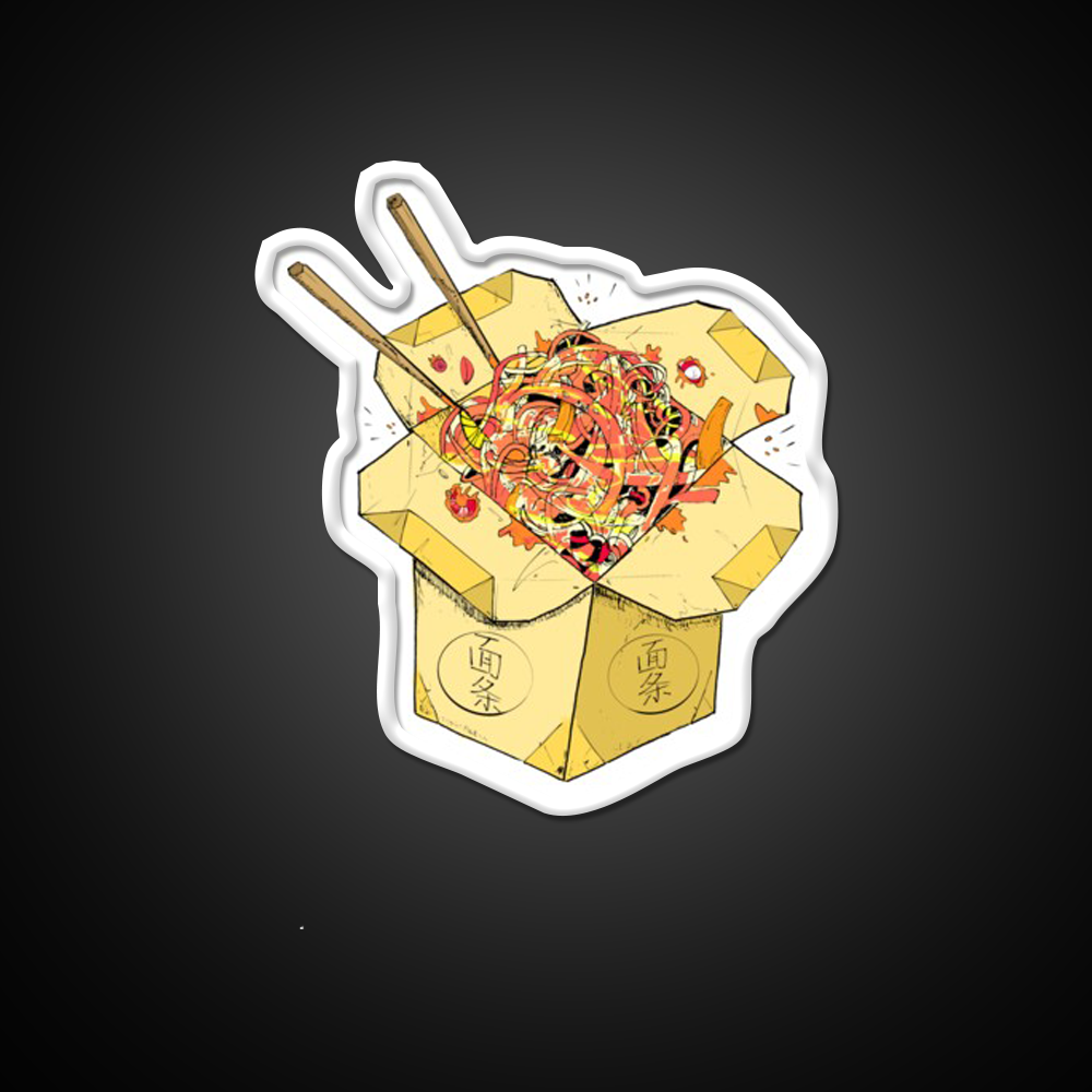 Noodles Takeout Fast Food Led Neon Sign For Burger Place Rgb Color