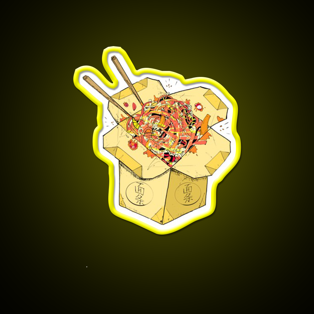 Noodles Takeout Fast Food Led Neon Sign For Burger Place Rgb Color