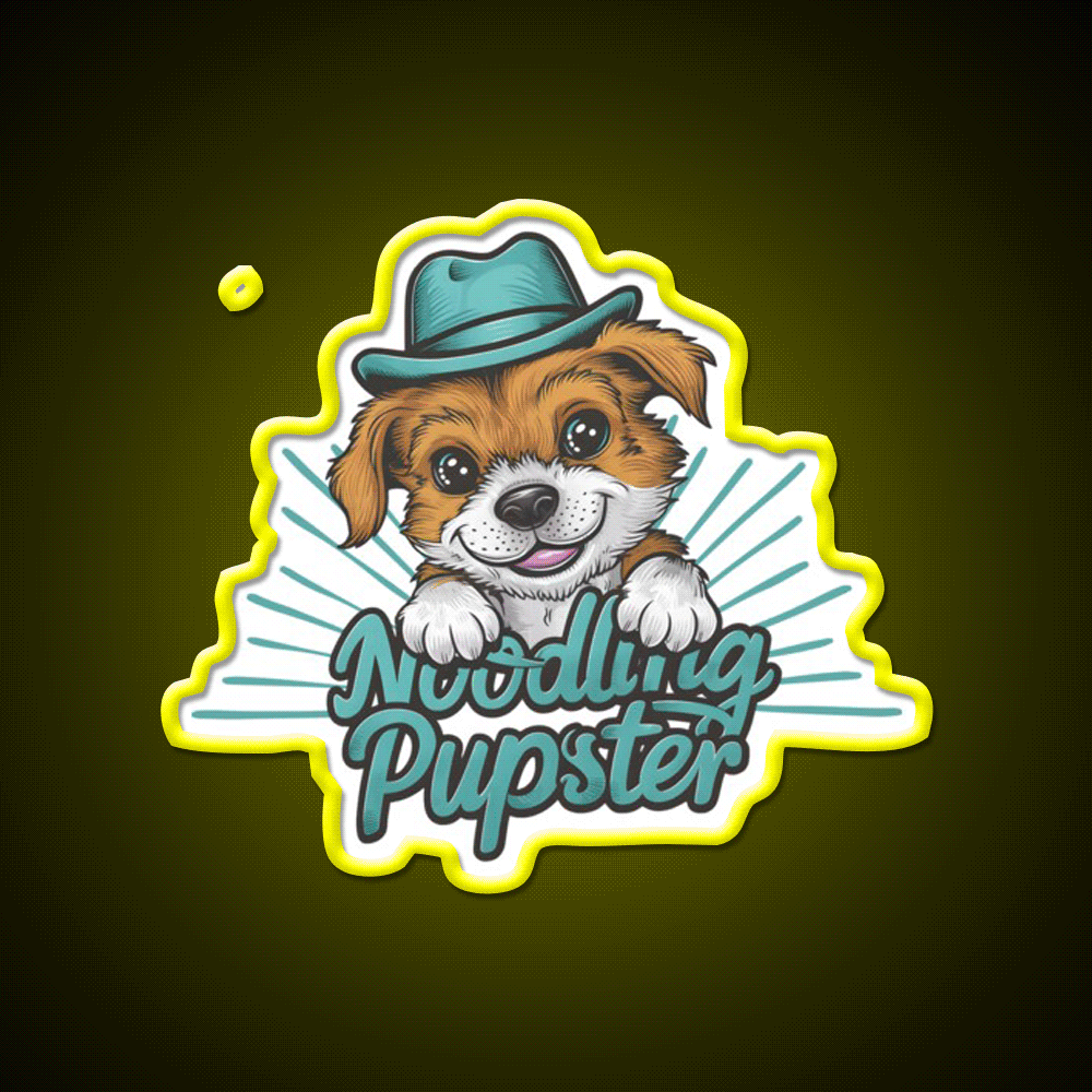 Noodling Pupster Led Neon Sign Chinese Food Rgb Color