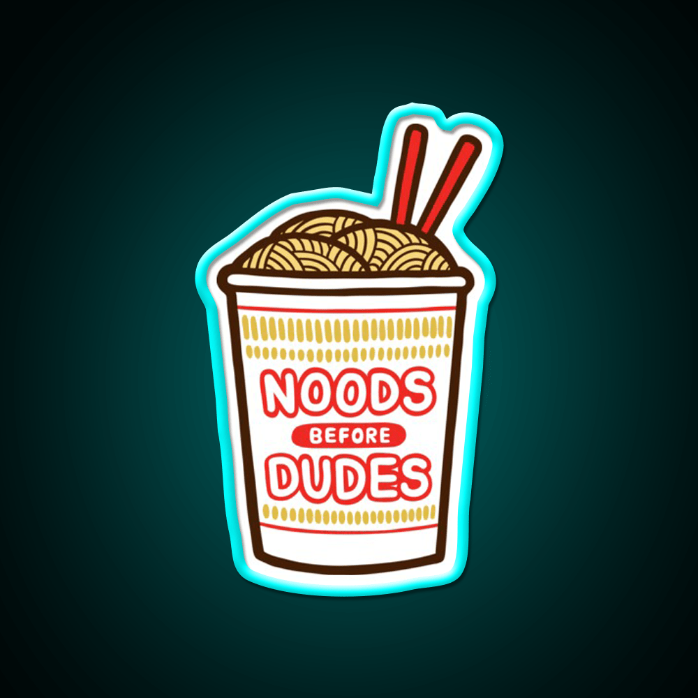Noods Before Dudes Led Neon Sign Chinese Food Rgb Color - Shineneon