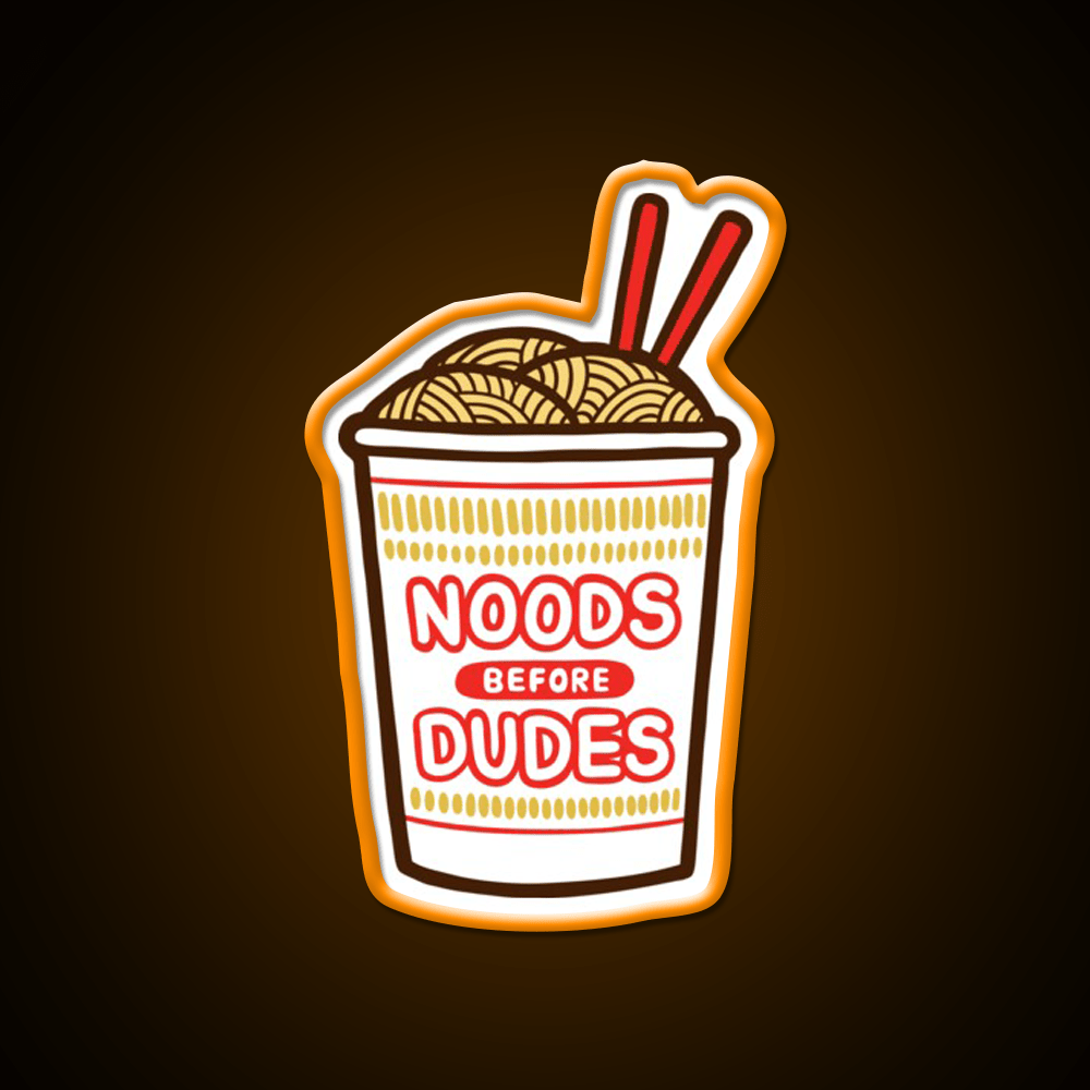 Noods Before Dudes Led Neon Sign Chinese Food Rgb Color - Shineneon