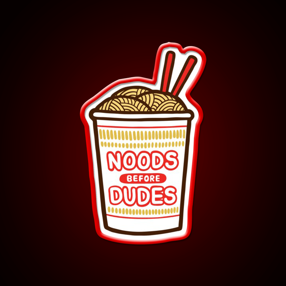 Noods Before Dudes Led Neon Sign Chinese Food Rgb Color - Shineneon